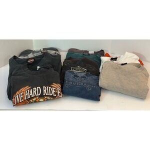 Vtg Lot Of 11 HARLEY DAVIDSON Biker T-Shirts Large -2XL - Some Single Stitched